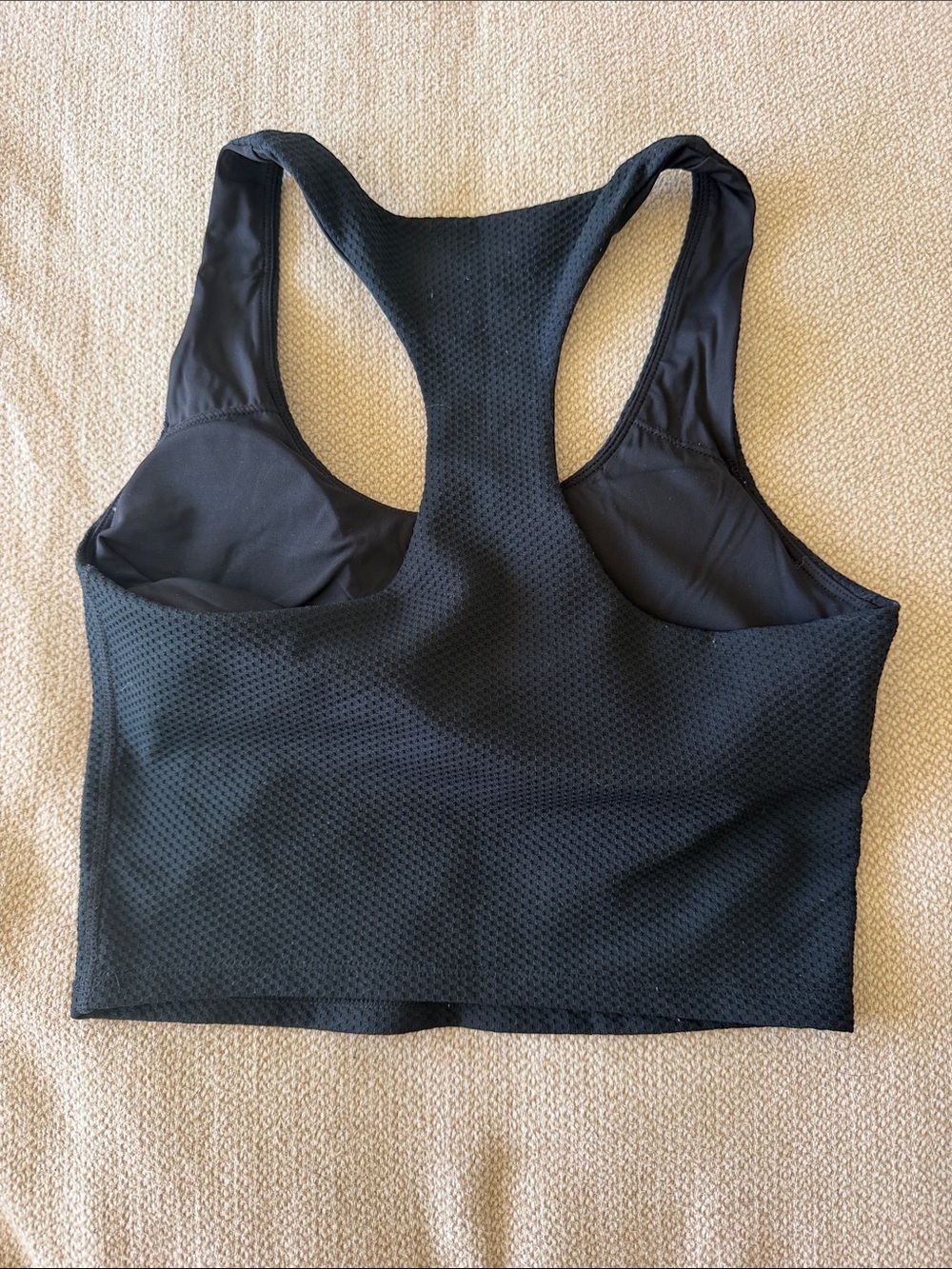 Beach Riot Black Textured Racerback Sports Bra. Size small - Picture 2 of 3